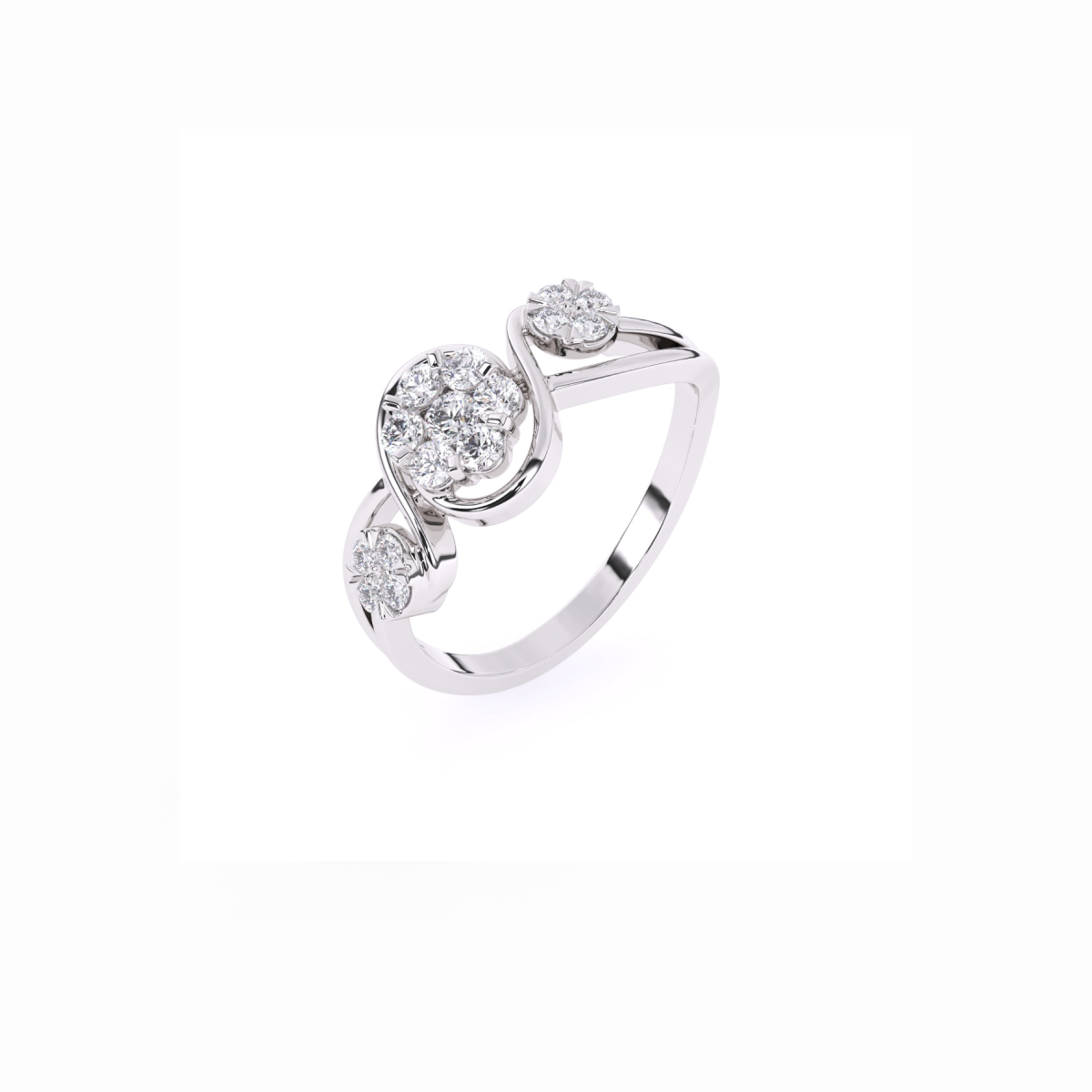 Round Bypass style Lab Grown Diamond Engagement Ring